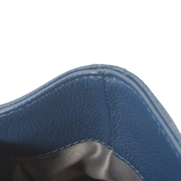 CHANEL Grand Shopping Quilted Leather Tote Bag Blue