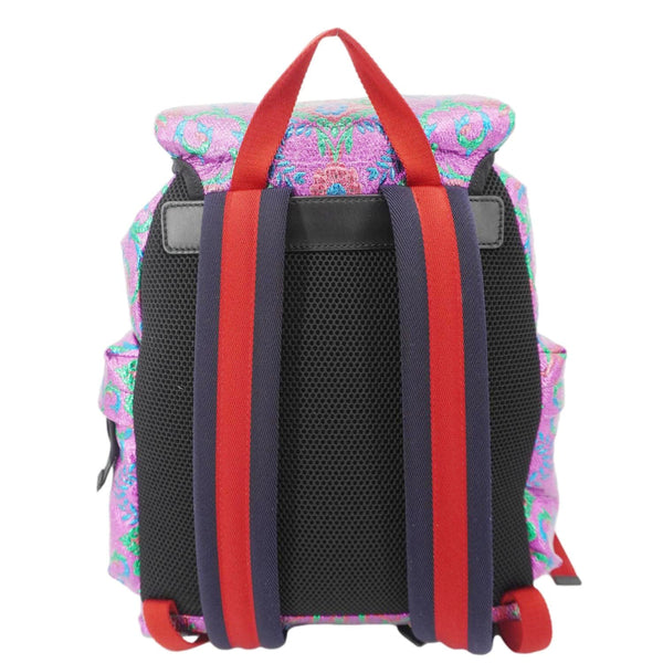 GUCCI Double Buckle Small Brocade Web Backpack Multicolor 466467