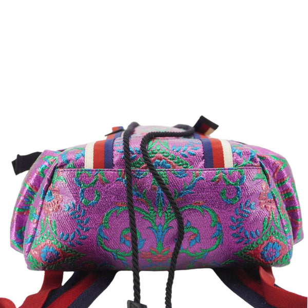 GUCCI Double Buckle Small Brocade Web Backpack Multicolor 466467