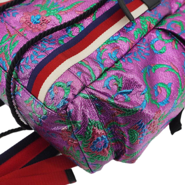GUCCI Double Buckle Small Brocade Web Backpack Multicolor 466467