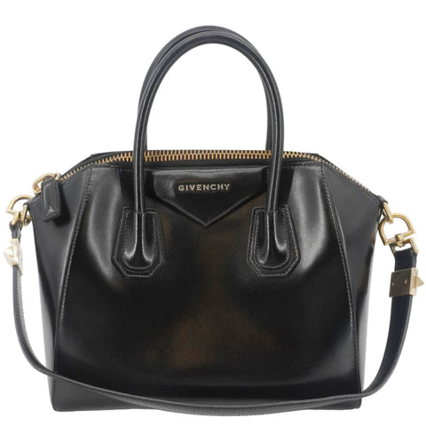 GIVENCHY Antigona Small Box Calfskin Leather Satchel Shoulder Bag Black