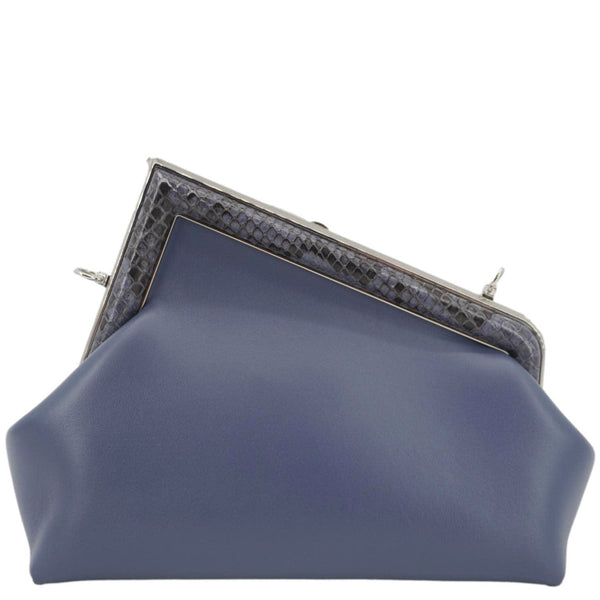 FENDI First Small Nappa Leather Shoulder Bag Blue