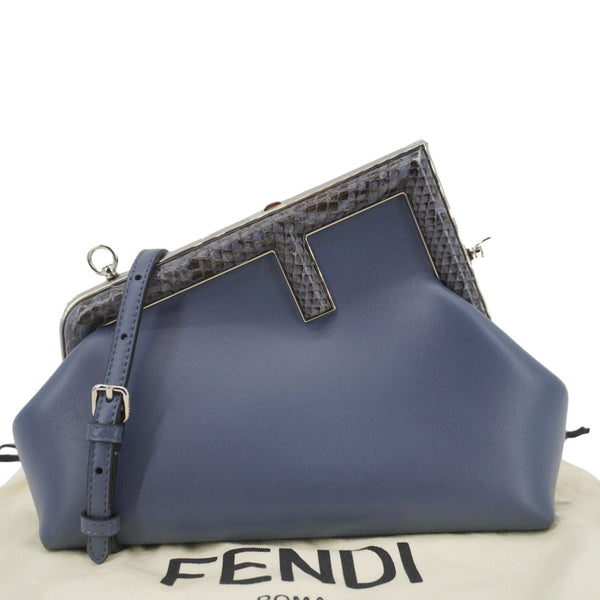 FENDI First Small Nappa Leather Shoulder Bag Blue