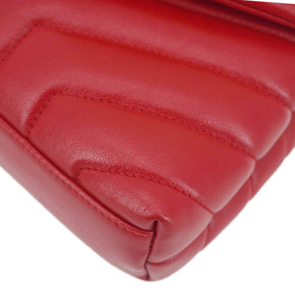 YVES SAINT LAURENT Loulou Toy Calfskin Leather Crossbody Bag Red