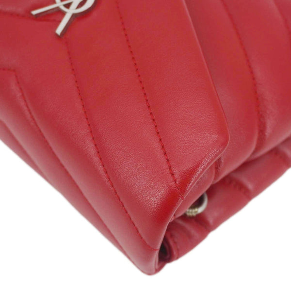 YVES SAINT LAURENT Loulou Toy Calfskin Leather Crossbody Bag Red