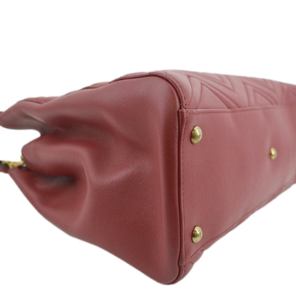 GUCCI GG Marmont Medium Matelasse Leather Top Handle Shoulder Bag Red 443505