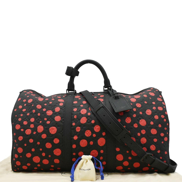LOUIS VUITTON x YK Keepall 55 Travel Bag Black front side