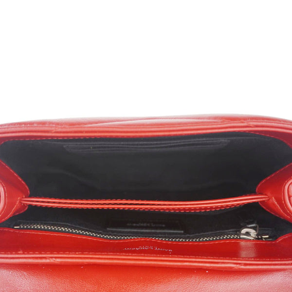 YVES SAINT LAURENT Loulou Toy Calfskin Leather Crossbody Bag Red
