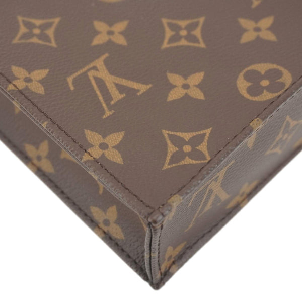 LOUIS VUITTON Petit Sac Plat Monogram Canvas Shoulder Bag Brown