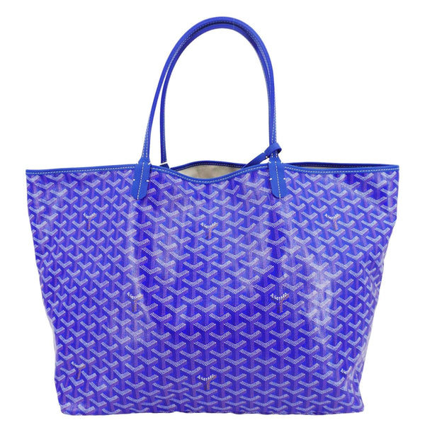 GOYARD Saint Louis PM Chevron Print Canvas Tote Bag Blue