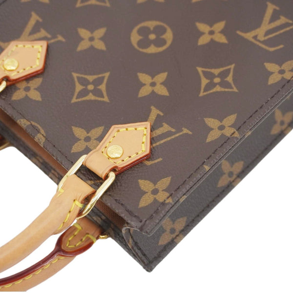 LOUIS VUITTON Petit Sac Plat Monogram Canvas Shoulder Bag Brown