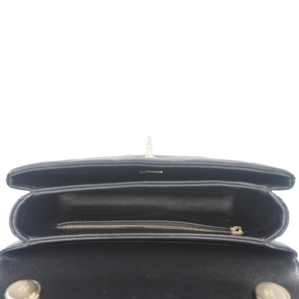 CHANEL Trendy CC Flap Quilted Leather Top Handle Shoulder Bag Black