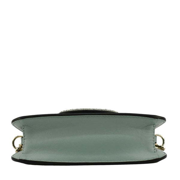 VALENTINO Jewel Logo Loco Small Leather Shoulder Bag Green