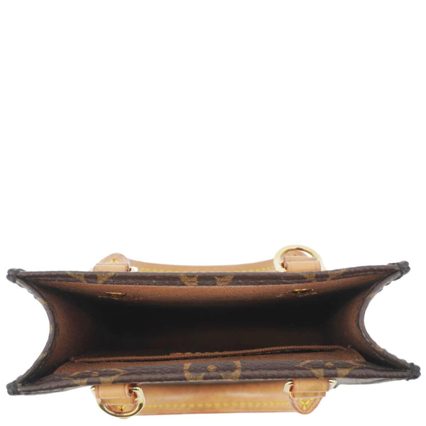 LOUIS VUITTON Petit Sac Plat Monogram Canvas Shoulder Bag Brown