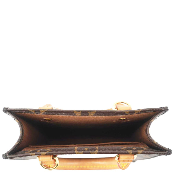 LOUIS VUITTON Petit Sac Plat Monogram Canvas Shoulder Bag Brown