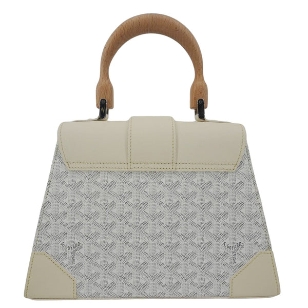 GOYARD Saigon PM Chevron Canvas Bag White – Back View