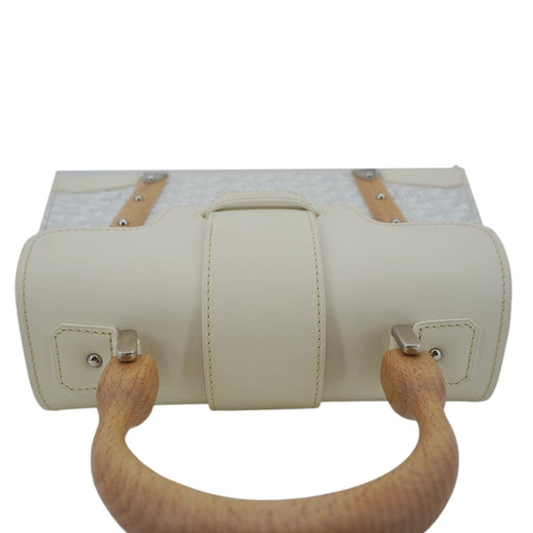 GOYARD Saigon PM Chevron Canvas Bag White – Top Handle Close-up