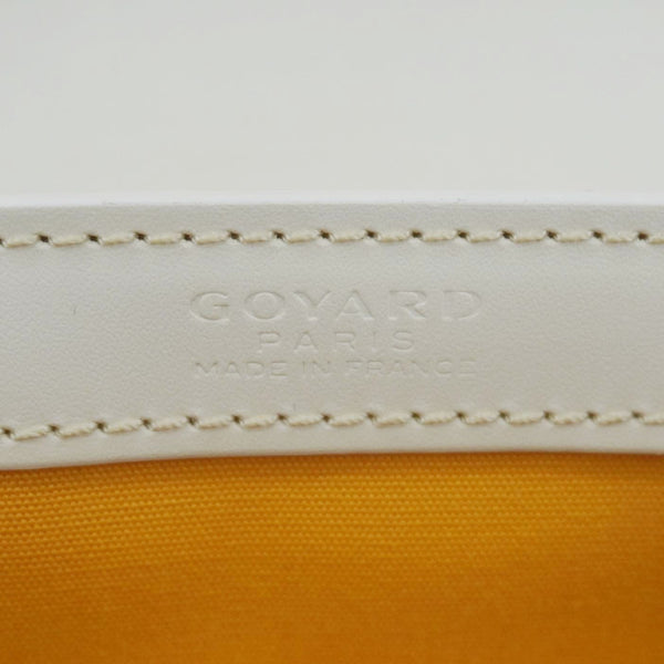 GOYARD Saigon PM Chevron Canvas Bag White – Signature Print Close-up