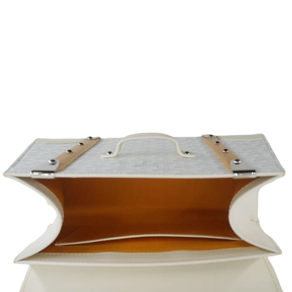 GOYARD Saigon PM Chevron Canvas Bag White – Inner View