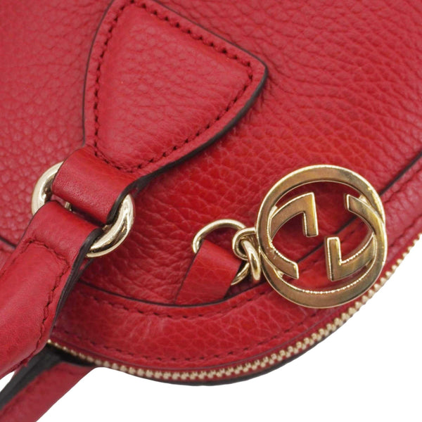 GUCCI Dome Small Dollar Calfskin Leather Crossbody Bag Red 449661