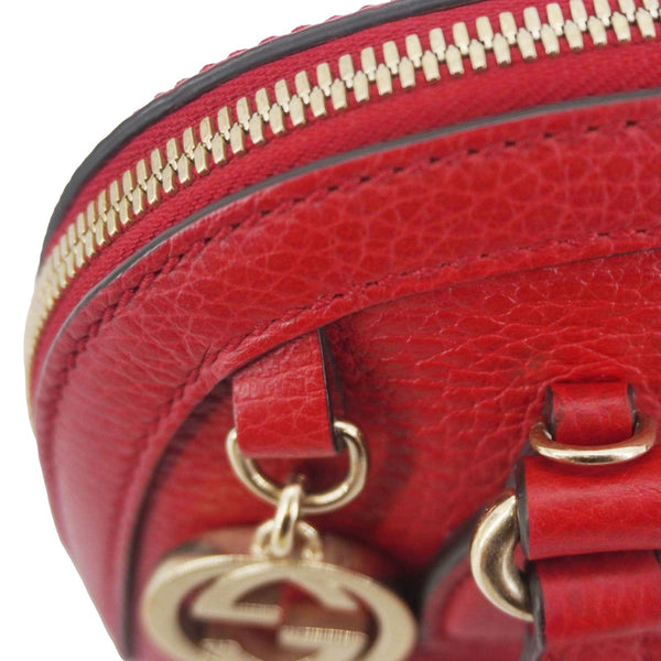 GUCCI Dome Small Dollar Calfskin Leather Crossbody Bag Red 449661