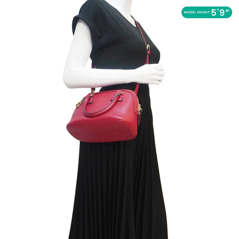 GUCCI Dome Small Dollar Calfskin Leather Crossbody Bag Red 449661