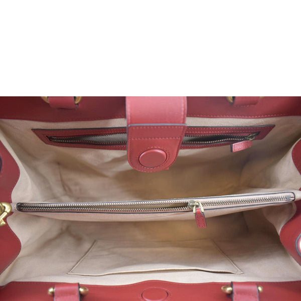 GUCCI GG Marmont Medium Matelasse Leather Top Handle Shoulder Bag Red 443505