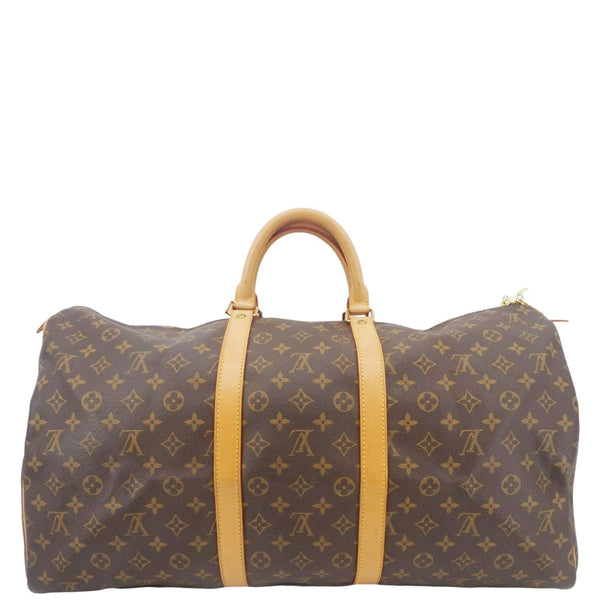 LOUIS VUITTON Keepall 55 Monogram Canvas Boston Bag Brown