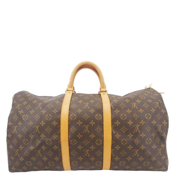 LOUIS VUITTON Keepall 55 Monogram Canvas Boston Bag Brown
