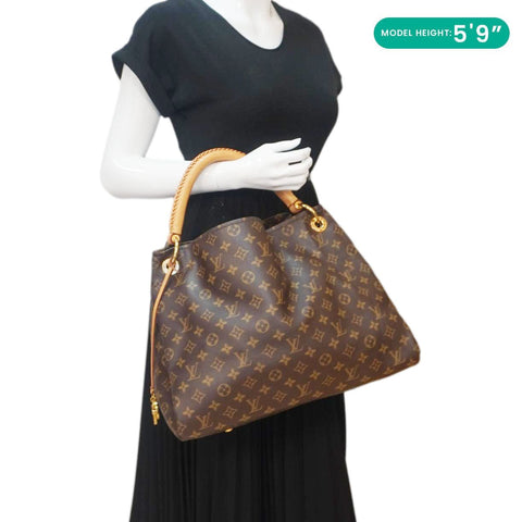LOUIS VUITTON Artsy MM Monogram Canvas Shoulder Bag Brown