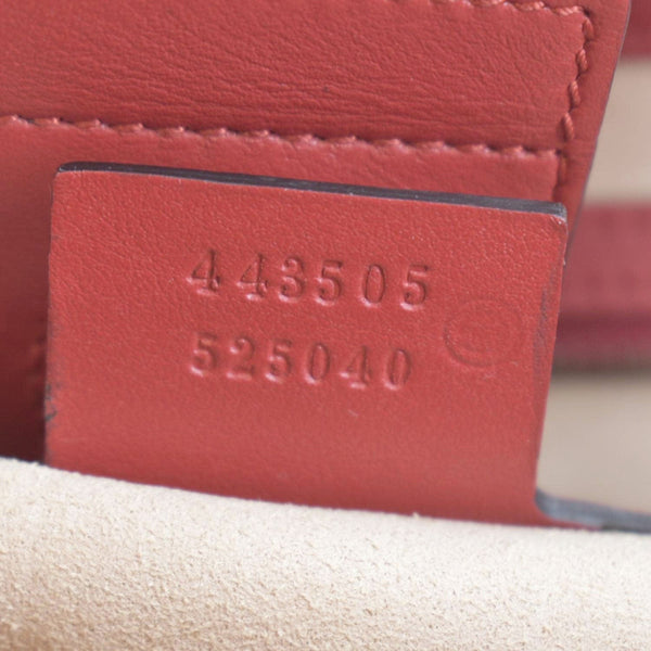 GUCCI GG Marmont Medium Matelasse Leather Top Handle Shoulder Bag Red 443505