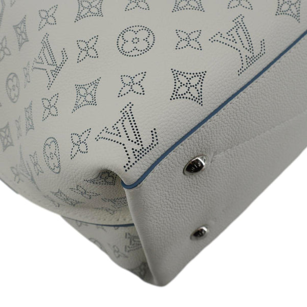 LOUIS VUITTON Carmel Mahina Leather Hobo Bag White