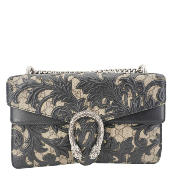 GUCCI Arabesque Small Dionysus GG Supreme Canvas Shoulder Bag Black 400249