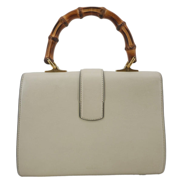 GUCCI Dionysus Bamboo Medium Leather Top Handle Shoulder Bag White 448075