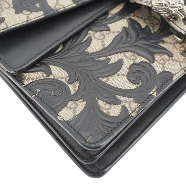 GUCCI Arabesque Small Dionysus GG Supreme Canvas Shoulder Bag Black 400249