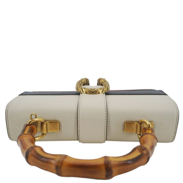 GUCCI Dionysus Bamboo Medium Leather Top Handle Shoulder Bag White 448075