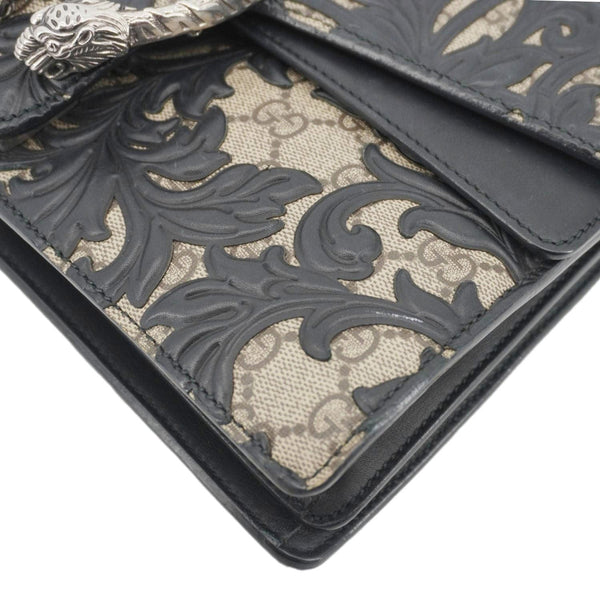 GUCCI Arabesque Small Dionysus GG Supreme Canvas Shoulder Bag Black 400249