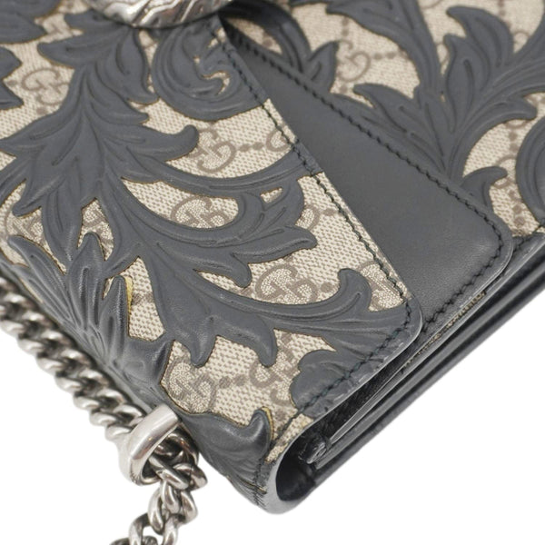 GUCCI Arabesque Small Dionysus GG Supreme Canvas Shoulder Bag Black 400249