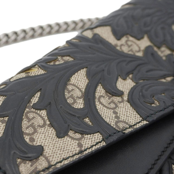 GUCCI Arabesque Small Dionysus GG Supreme Canvas Shoulder Bag Black 400249
