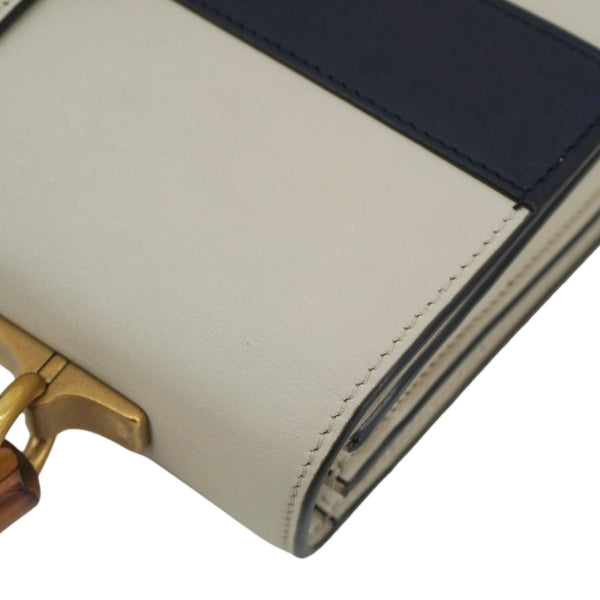 GUCCI Dionysus Bamboo Medium Leather Top Handle Shoulder Bag White 448075