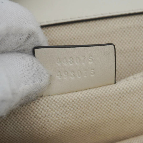 GUCCI Dionysus Bamboo Medium Leather Top Handle Shoulder Bag White 448075