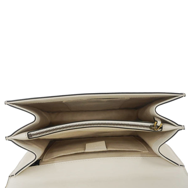 GUCCI Dionysus Bamboo Medium Leather Top Handle Shoulder Bag White 448075