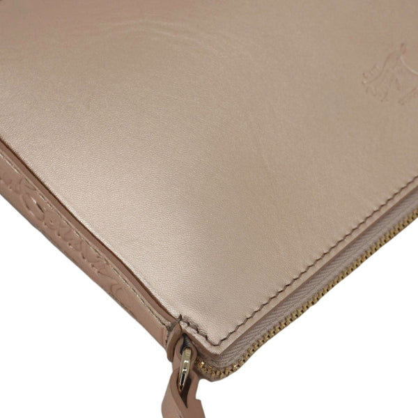 CHRISTIAN LOUBOUTIN Loubila Metallic Nappa Leather Tote Bag Leche