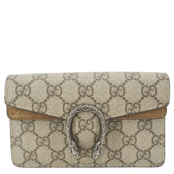 GUCCI Dionysus Super Mini GG Supreme Canvas Crossbody Bag Taupe 476432