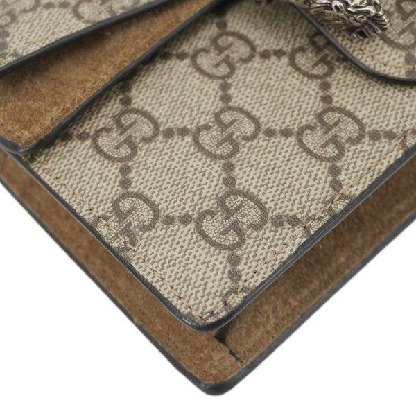 GUCCI Dionysus Super Mini GG Supreme Canvas Crossbody Bag Taupe 476432