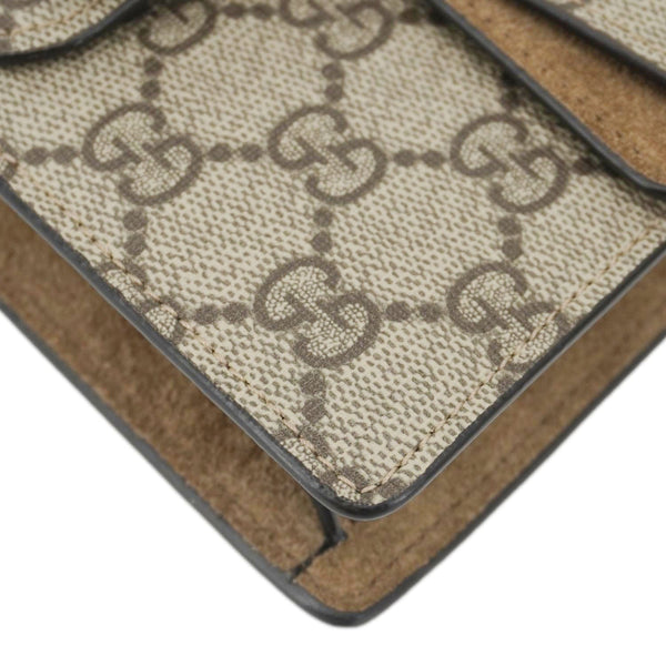 GUCCI Dionysus Super Mini GG Supreme Canvas Crossbody Bag Taupe 476432