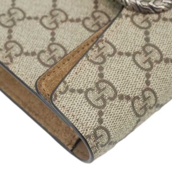 GUCCI Dionysus Super Mini GG Supreme Canvas Crossbody Bag Taupe 476432