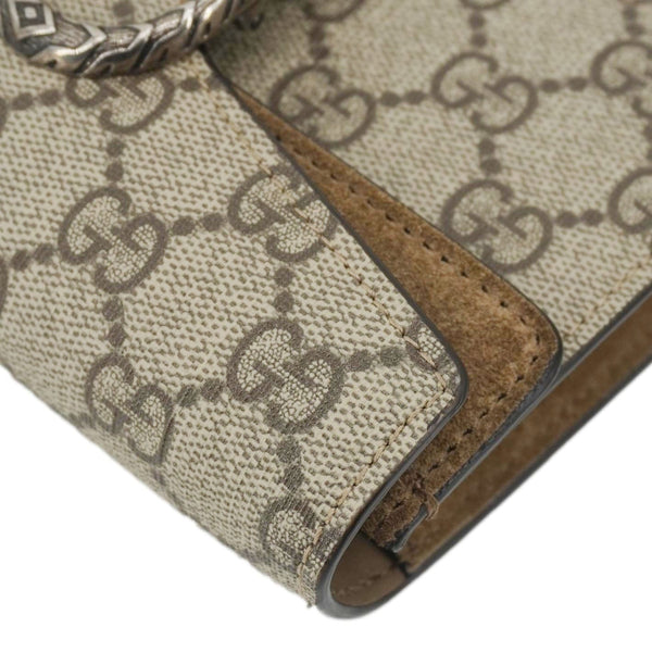 GUCCI Dionysus Super Mini GG Supreme Canvas Crossbody Bag Taupe 476432