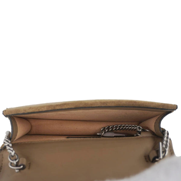 GUCCI Dionysus Super Mini GG Supreme Canvas Crossbody Bag Taupe 476432