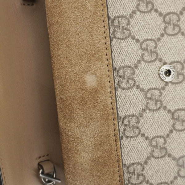 GUCCI Dionysus Super Mini GG Supreme Canvas Crossbody Bag Taupe 476432